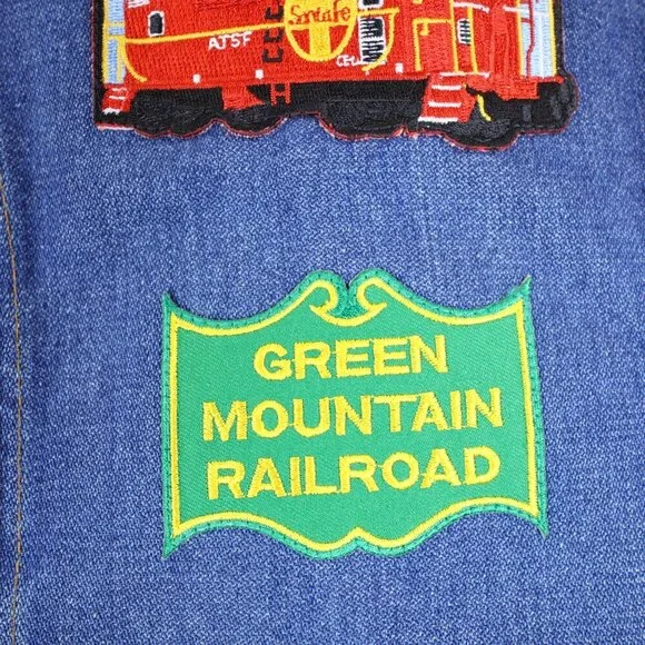 Vintage Wrangler‎ Western Denim Vest XL Railroad Train Patches and Pins - Picture 11 of 16